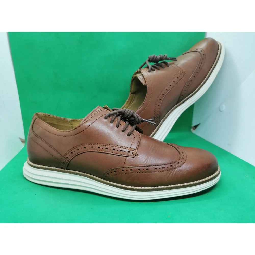 Cole Haan Men's Original Grand Wingtip Oxford Brown Shoes C26471 Siz 9M Woodbury